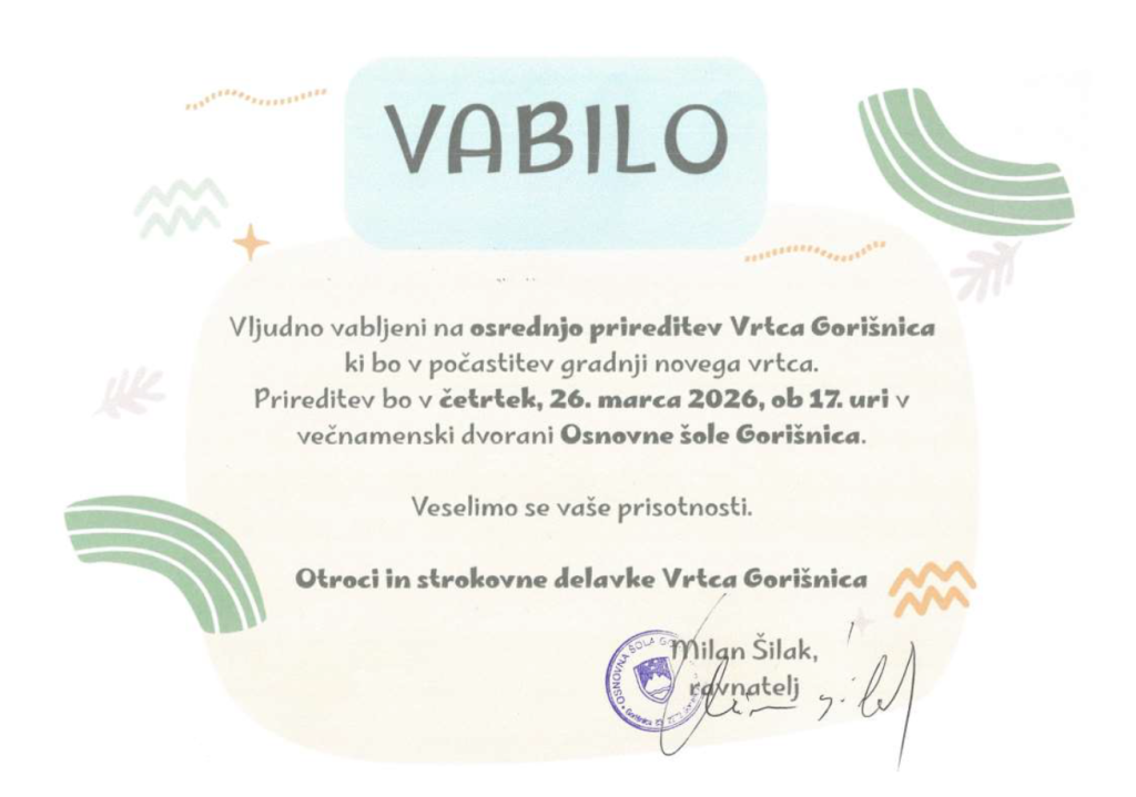 Vabilo - Dan vrtca